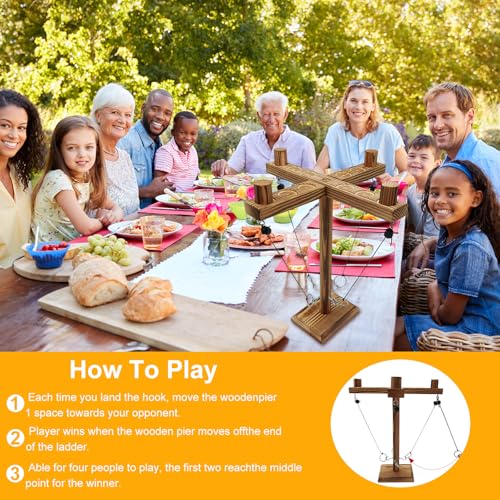 Gelabur Hook and Ring Game, Large Ring Toss Game for Adults, Ring Game on a String, Tabletop Games, Hook Game Ring Toss for Bar, Family, Party