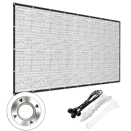 Aluminet Shade Cloth, 10x12FT 99% Heat Reflective Tarp for Blocking Sun with Reinforced Stainless Steel Grommets for Pergola Shade Cover, Garden, Cars, Dogs, Greenhouse - color: 99% Shading Rate, size: 10x12 FT