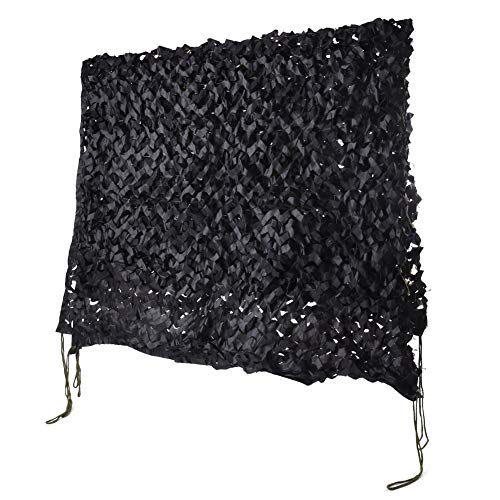 HYOUT Camo Netting Camouflage Net Bulk Roll for Hunting Blinds Ghillie Sunshade, Camping, Military Party Decoration - color: Black, size: 10x10ft(3M*3M)