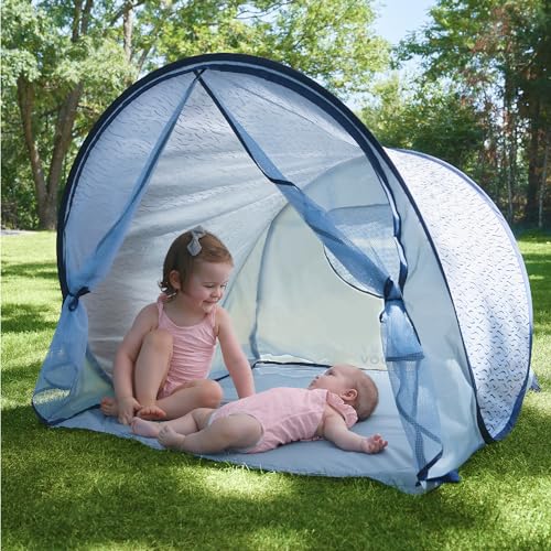 Babymoov Anti-UV Baby & Toddler Beach Tent UPF 50+ Sun Protection with Pop Up System for Easy Use & Transport, Blue Waves (Summer 2025 Edition) - style: Blue Wave Tent