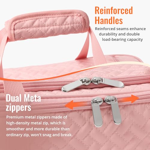 Insulated Casserole Carrier - Portable Casserole Carrier for Hot or Cold Food, Lasagna Holder for Parties,Picnic,Cookouts,Traveling - Fits 9" x 13" Baking Dish (Pink) - color: Pink