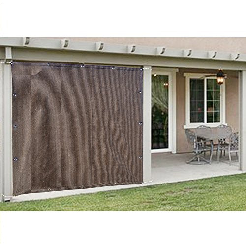 Sun Shade Privacy Panel with Grommets on 4 Sides for Patio, Awning, Window Cover, Pergola or Gazebo (Mocha Brown, 8' x 10') - color: Mocha Brown, size: 8' x 10'