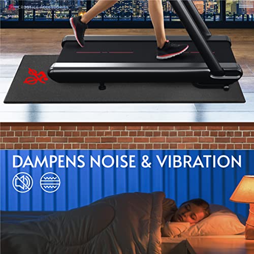 Bike Trainer Mat Compatible with Peloton Bike, for Treadmill & Row, THK 6mm, Under Mat Protect Hardwood Floor Carpet, Trainer Accessory for Indoor Stationary Exercise Bicycle - size: 36x72", style: Logo Style