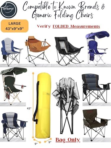 Replacement Bag for Folding Camping Chair, Portable Camp Chair, Hammock, Yoga Mat, Umbrella, Tents, Tripods, Fishing Poles - 420D Oxford Polyester Fabric - color: Yellow, size: Large 43"x9"x9"
