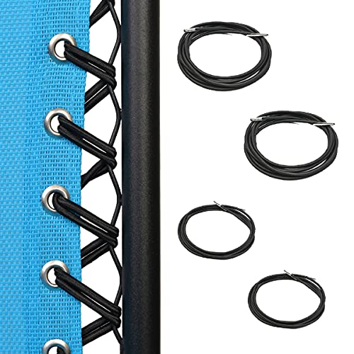 C-CHAIN 4 Cords Replacement Cord for Zero Gravity Chair, Universal Replacement Laces Cord Kit for Zero Gravity Chair, Anti Gravity Chair, Lounge Chair, Bungee Chair, Recliner - Black