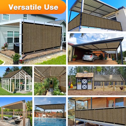 Artpuch Outdoor Pergola Shade Cover 7x12 FT Sun Shade Cloth with Grommets Mocha 90% UV Protection Canopy Patio Privacy Screen (Customized Available) - color: Mocha, size: 7' X 12' Customized