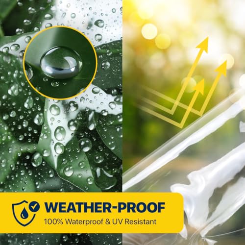 Seal Skin Covers Waterproof Clear Tarp 10x12 FT, 20 Mil 18 OZ 560 GSM Heavy Duty Transparent Vinyl Tarpaulin with Grommets - size: 10' X 12'