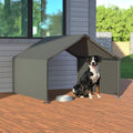 Portable Outdoor Dog Shade Shelter – Lightweight Water-Resistant Pet Tent for Backyard, Patio, Garden & Travel Use (Gray + Metal) - color: Gray + Metal