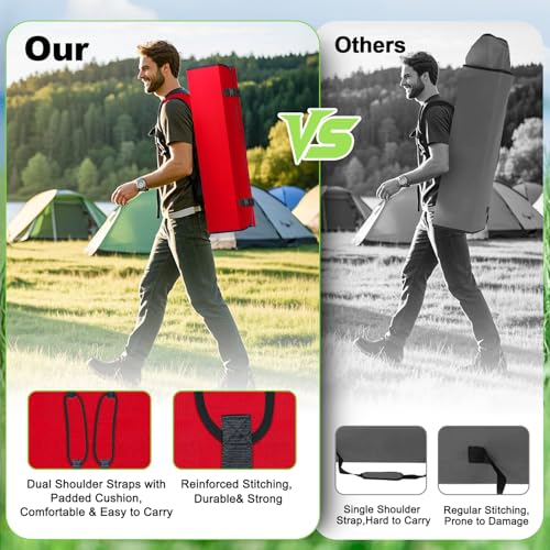 VTOY Portable Camping Chair with Canopy - Folding Chair with Canopy, Durable 600D Oxford Canopy Chair for Camping, Beach, Picnics, Fishing & Sports - color: 1pack Red