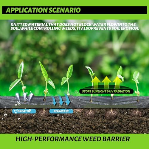 6x300FT Weed Barrier Landscape Fabric Heavy Duty, 3.2oz Durable Geotextile Fabric, Weed Block Gardening Ground Cover Mat, Weed Control Garden Cloth for Landscaping, French Drains, Yard Driveway - size: 6*300ft