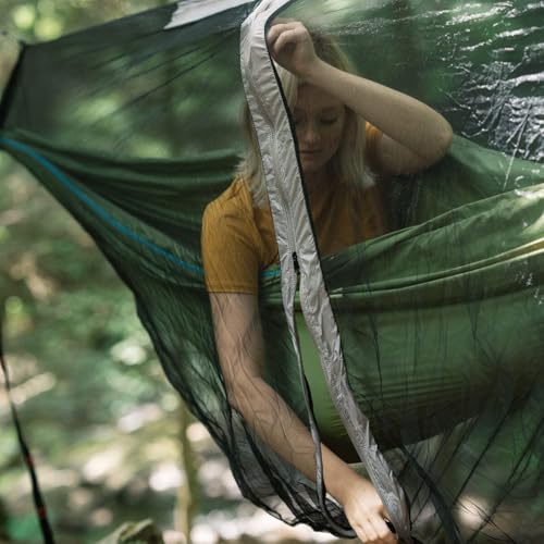 GRAND TRUNK Lightweight Mozzy Net – Ultralight No-See-Um Hammock Bug Net with Knotless Cordlock Suspension & Double-Sided Zipper | Fits 11' Hammocks