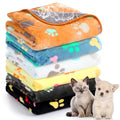 Tegeme 6 Pcs Waterproof Dog Blanket 24 x 16 Inch Paw Print Pet Blanket for Dogs Cats Puppy Washable Soft Fluffy Fleece Rug Flannel Throw Warm Sleep Mat for Kitten Doggy - size: 24 x 16 Inch
