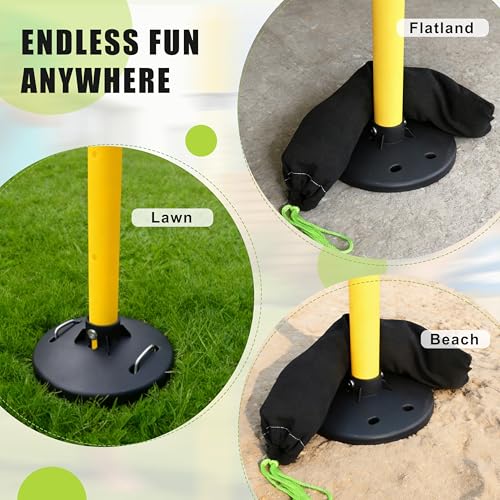 Flying Disc Game Set, Disc Toss Outdoor Games Height Adjustable Bottle Drop Set, Score Tracker, Portable Bottle Set for Family Yard Lawn Beach