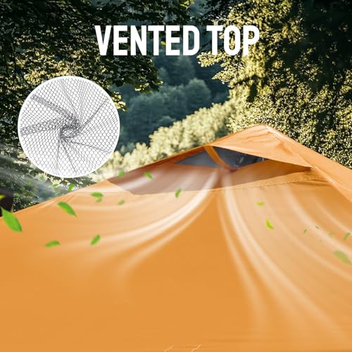 CROWN SHADES 10x10 Pop Up Canopy - Patented Center Lock One Push Instant Outdoor Canopy Beach Tent with STO-N-Go Bag 8 Stakes & 4 Sand Bags，Orange - style: Orange