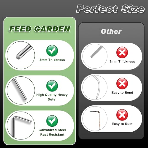 FEED GARDEN 7 Inch Tent Stakes 50 Pack Yard Inflatable Stakes for Outdoor Decorations Metal Pegs Heavy Duty Garden Hooks Camping Tent Spikes for Canopies, Tarp and Outdoor Christmas Decorations - size: 50 Pack