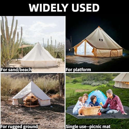 DANCHEL OUTDOOR B5PRO/B2/B2A Bell Tent Footprint, 3/4/5/6m Waterproof Round Tarp Ground Sheet for Canvas Yurt Tent Floor Protector Camping Glamping Accessories - size: 6m/20ft