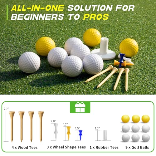 Bltend Dual Turf Golf Mat 31mm: 5x5ft/5x4ft Heavy-Duty Golf Hitting Mats Practice Outdoor/Indoor, Elite Dense Artificial Turf Matt Training Aid for Garage/Simulators/Driving Range/Backyard - style: 5'x4' Elite - 21mm