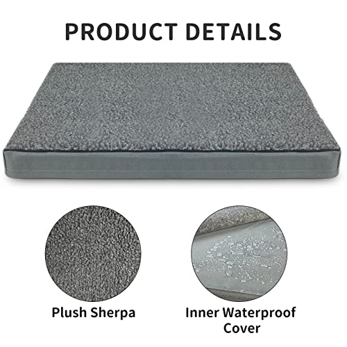 Heated Pet Beds for Indoor/Outdoor Cat & Dog Orthopedic Foam Warming Cat Beds Auto Temperature Control, Washable Cover with Waterproof Liner Thermo Kitty Electric Heating Bed - color: grey, size: 20"L x 16"W x 2"Th