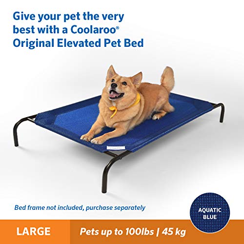 The Original Coolaroo Elevated Pet Bed Replacement Cover, Large, Aquatic Blue - color: Aquatic Blue, size: Large, style: Large