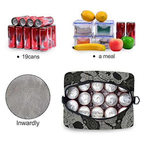 Skull Insulated Lunch Bag Reusable Lunch Tote Bag Cooler Bag for Women Men Adult Lunch Box with Adjustable Shoulder Strap Leakproof Lunch Bag for Work School Picnic Camping - color: Skull