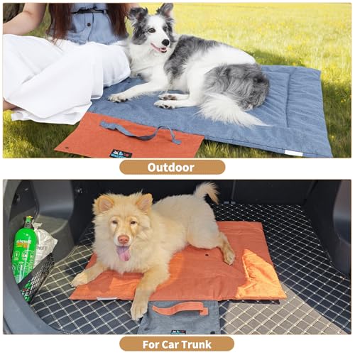 Outdoor Foldable Dog Mat Durable Teflon-Coated Oxford Material Waterproof Thin Dog pad Travel-Friendly Machine Washable Design for Camping/Car (Blue, Medium (39.4 * 28.3 * 1.57 in)) - color: Blue, size: Medium