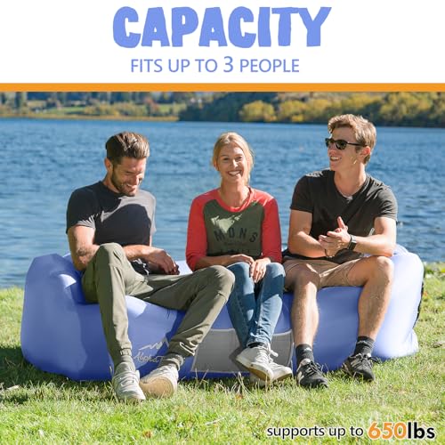 AlphaBeing Inflatable Lounger Beach Chair Accessories, Air Sofa Hammock Inflatable Couch for Camping Backyard Lakeside with Compression Sacks, Ideal Outdoor Gifts for Adults - color: Periwinkle Blue