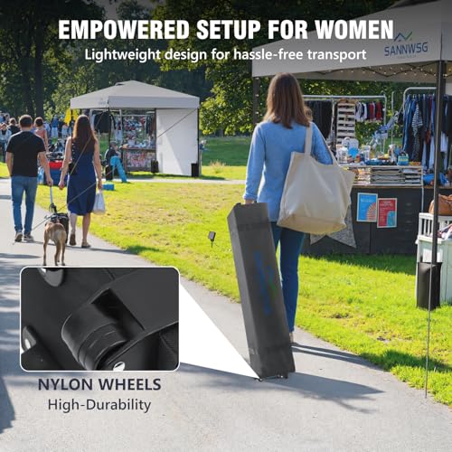 8X8 Pop Up Canopy Tent,Removable Pockets Sidewall for Extra Storage,Easy Up Canopy,Heavy Duty One Person Set Up Event Tent,White - style: 8X8 FT