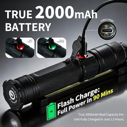Magnetic Work Light Rechargeable, 1200LM，360° Folding LED Mechanic Light with Magnet Base, Type-C Automotive Inspection Flashlight, Tool Gifts for Men，2-Pack