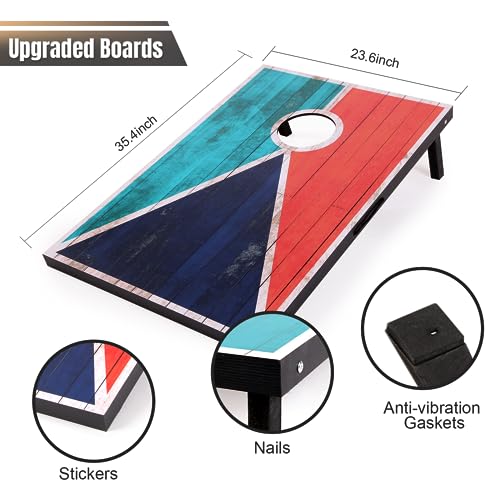 Cornhole Set 4x2 and 3X2 Regulation Size Corn Holes Sets with Carrying Bags & 8 Bean Bags Cornhole Boards Bean Toss Games for Adults Family Outdoor Beach Lawn Outside Backyard Games - style: Rustic 3’x2’