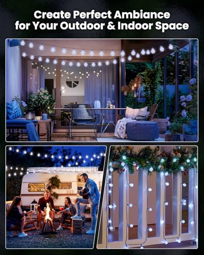 Brightown 2-Pack 120 LED 72 FT Solar String Lights Outdoor, Waterproof Solar Powered Patio Lights with 8 Lighting Modes for Garden Yard Porch Wedding Party Decor (Pure White) - color: White, size: 2 Pc