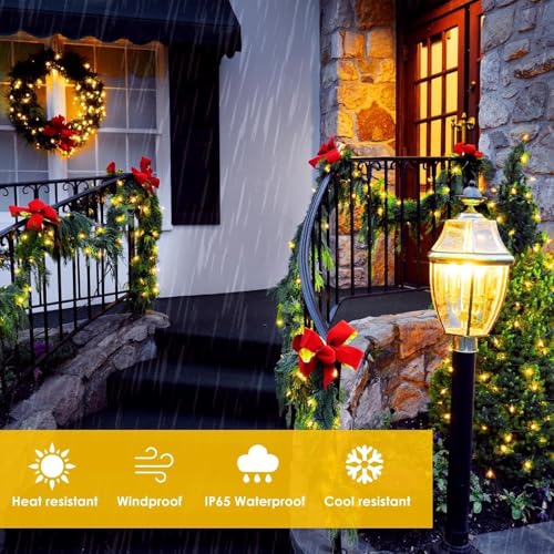 Extra-Long Solar String Lights for Outside, 4 Pack 400LED Solar Fairy Lights Outdoor Waterproof, Copper Wire with 8 Modes Solar Twinkle Lights for Tree Garden Party Patio Xmas Decor (Warm White) - color: Warm White, size: 4 Pack-400LED