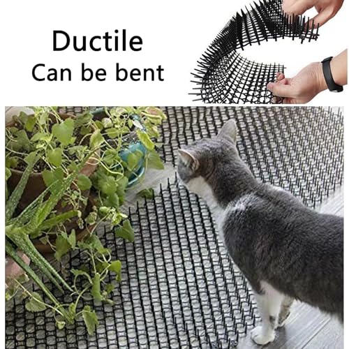 Anti-Slip Plastic Grass Protection Mat, Black Grid Pattern, Heavy Duty Outdoor Ground Cover 30 * 200cm