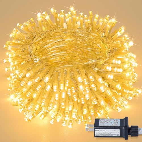 String Lights Indoor Bedroom, 98FT 200 LED Fairy String Lights Outdoor Waterproof, 8 Modes Memory Twinkle Christmas Light Plug in for Classroom Dorm Patio Tree Garden Decor (Warm White) - color: Warm White, size: 200LED