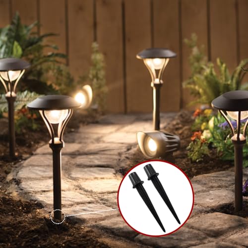 8 Pack 5.3 Inch Solar Light Stakes Replacement, Plastic Ground Spikes for Solar Wheat Ear Flower Light Outdoor Landscape Path Christmas Yard Garden Deco (Inside Diameter 0.63 Inch) - size: 8 Pcs