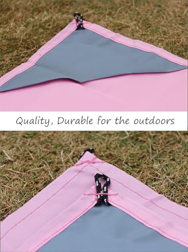 Orga'Neat Pocket Picnic Blanket, Beach Mat Waterproof Sandproof, Compact Lightweight Small Tarp for Camping, Hiking, Backpacking, Festival, Travel, Foldable in Bags (Pink/Grey, 55"x79") - color: Pink/Grey, size: 55"x79"