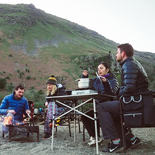 SUNNYFEEL Aluminum Folding Table for Camping, Lightweight Roll Up Top, Portable Camp Tables with Carry Bag for Outdoor Picnic (Square, Gray) - color: Xl-grey-1set, size: 27.5 x 27.5 in
