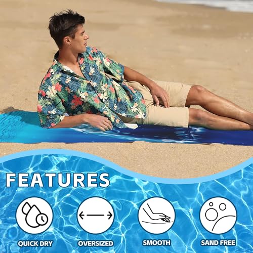 Shark Beach Towel,Shark Opens Mouth in Deep Sea Lightweight Compact Sand Free Quick Dry Oversized Pool Swimming Towels for Girls Women Adults,29.5"×59" - color: Shark Opens Mouth in Deep Sea
