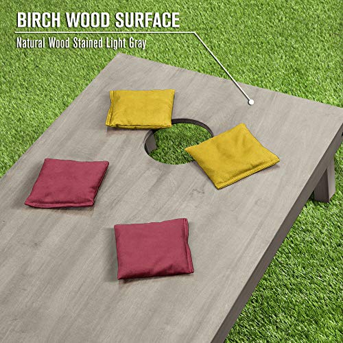 GoSports 4 ft x 2 ft Regulation Size Wooden Cornhole Boards Set - Includes Carrying Case and Bean Bags (Choose Your Colors) Over 100 Color Combinations - color: Burgundy & Gold