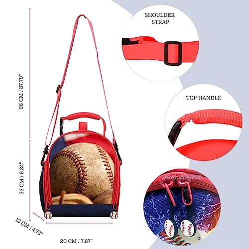 Kids Lunch Box, Lunch Tote Bags for Boys Insulated Soft Bag Back to School Thermal Meal Tote Kit Baseball Flag - color: Baseball Falg