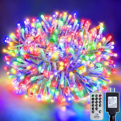 132FT 400 LED Christmas Tree Lights, Bright Multicolor Outdoor Christmas String Lights for House, Fairy Lights with 8 Modes, Waterproof & Durable Indoor Outdoor Decor, Timer Included - color: Multicolor, size: 400LED