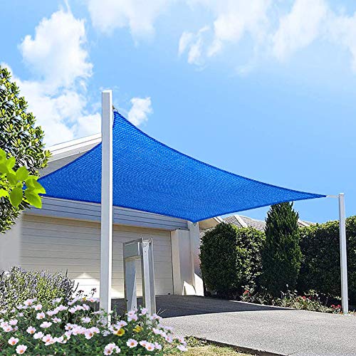 4' x 9' Blue Rectangle Sun Shade Sail Canopy, 95% UV Blockage Awning Shelter Fabric Cloth Screen for Patio Outdoor Backyard - Heavy Duty Commercial Grade (Custom Size - Made in USA) - color: Blue, size: 4' x 9'
