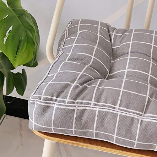 vctops 1PC Indoor Outdoor Bohemian Square Chair Cushion Seat Pad Floor Cushion Pillow (Grid Blue 1, 16"X16") - color: Grid Blue 1, style: 16Inchx16Inch/40x40cm
