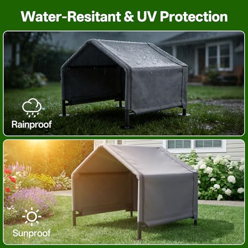 MEWANG Outdoor Dog House - Waterproof Portable Puppy Camping Tent,Ventilation Windows & Sun Protection, Lightweight Snap-fit Design for Small/Medium/Large Dogs, Beach, Backyard, Hiking (Grey, Small) - color: grey, size: Small