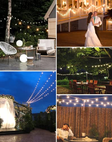 Zuske Outdoor String Lights, 200FT Patio Lights with 100 Shatterproof G40 Globe Bulbs(4 Spare), Waterproof Connectable Dimmable LED Hanging String Lights for Outside Backyard Porch Balcony (100FT x 2) - size: Electric-200FT