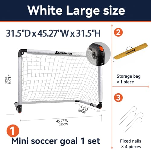 Small Soccer Goals for Kids, Foldable Mini Soccer Goal Set with Portable Soccer Net for Kids, Kid Soccer Goal for Indoor Outdoor Backyard Play, Soccer Toy Gift for Children - size: Elite White: 45.27×31.5×31.5 inch in goal