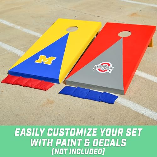 GoSports Solid Wood Premium Cornhole Sets - Choose 4 x 2 ft or 3 x 2 ft - Game Boards Include Set of 8 Cornhole Toss Bags - style: Regulation Size (4ft x 2ft)