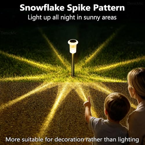 DenicMic Solar Lights Outdoor 10 Pack Waterproof 3000K Warm White LED Stainless Steel Stake Outside Lights for Yard Pathway Garden Driveway Walkway Landscape Path Lighting - color: Warm 10Pack