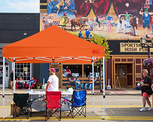 MASTERCANOPY Pop Up Canopy Tent Commercial Grade 10x12 Instant Shelter (Orange) - color: Orange, size: 10x10