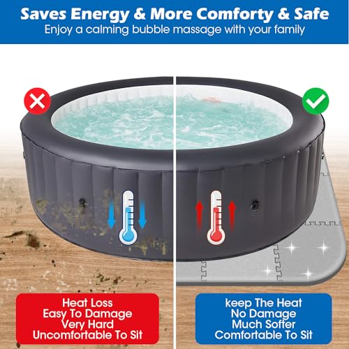 1/2"Extra Thick 85Inch Hot Tub Mat for Inflatable Hot Tub Accessories,Large Hot Tub Eva Foam Pad Padding Foundation for Outdoor Indoor,Portable Spa Pool Accessories Ground Base Flooring Mat Protector - color: 1/2 Inch Thickness 85 Inch,Grey