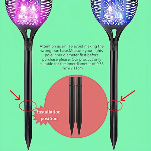 8.25" Reinforced ABS Plastic Solar Ground Spikes - Durable Solar Light Replacement Stakes for Garden, Pathway, Deck, Camping, Christmas Lights (Fits 0.83" Inside Diameter) (Black-1 Pack) - color: Black-1 PACK